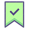 Flat Label Right B G icon